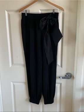 Red Valentino Elastic Waist Silk Bow Front Joggers Pants